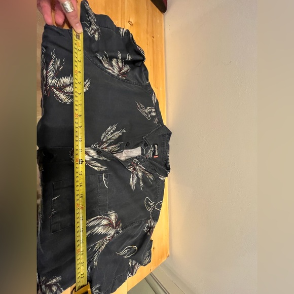 GLOBE appleyard men’s button down short sleeve shirt graphic palm trees, LRG - Picture 9 of 10